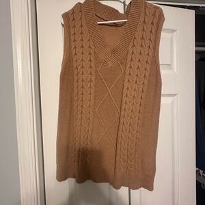 Cable Knit Tan Sweater Vest